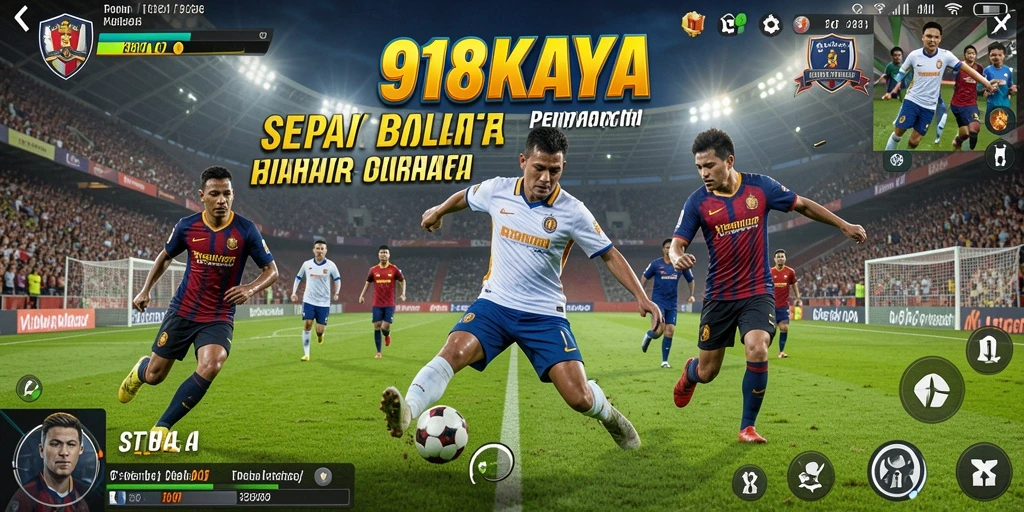Tampilan menarik dari gameplay sepak bola di 918KAYA.