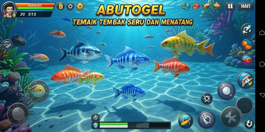 Gameplay menembak ikan yang seru dan menantang dalam ABUTOGEL.