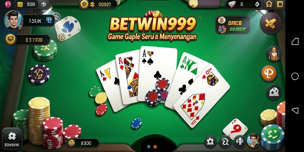 Tampilan gameplay seru BETWIN999 dengan fitur Gaple menarik.
