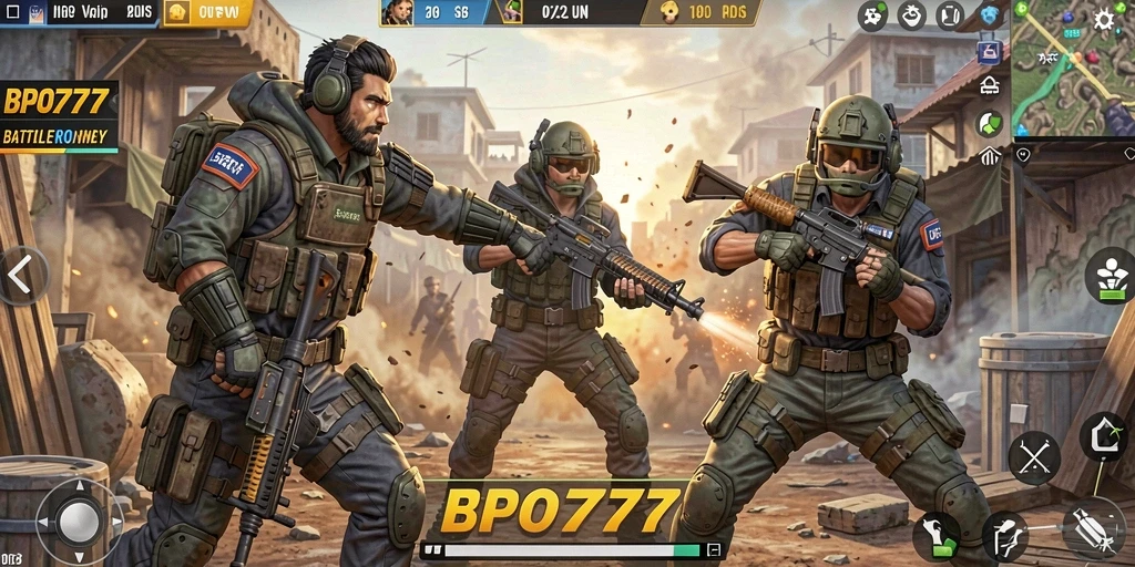 Screenshot gameplay BPO777 yang menunjukkan aksi pertempuran seru.