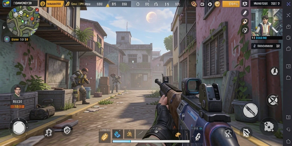 Tangkapan layar gameplay DIAMOND138 menampilkan pertempuran seru dalam TPS.