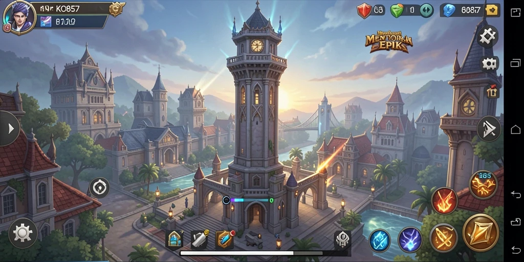 Tampilan aksi intens di Tower Defense KO857.