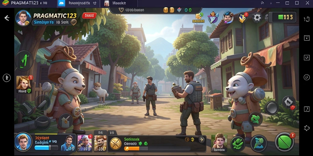 Screenshot utama PRAGMATIC123 menunjukkan karakter utama dalam aksi gameplay Simulation.