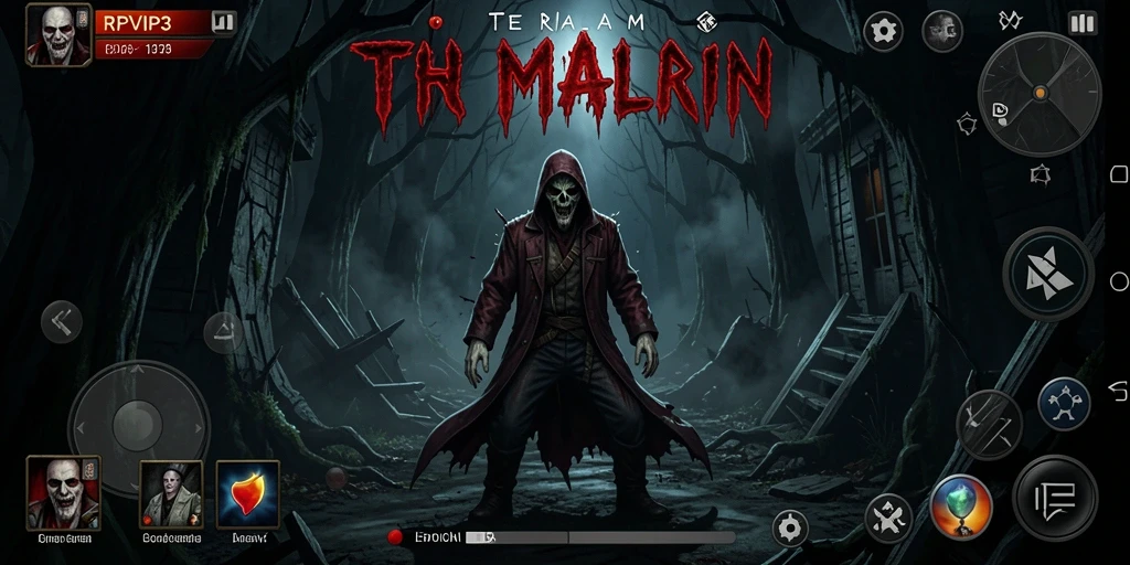 Screenshot gameplay RPVIP3 menunjukkan aksi horor yang intens.