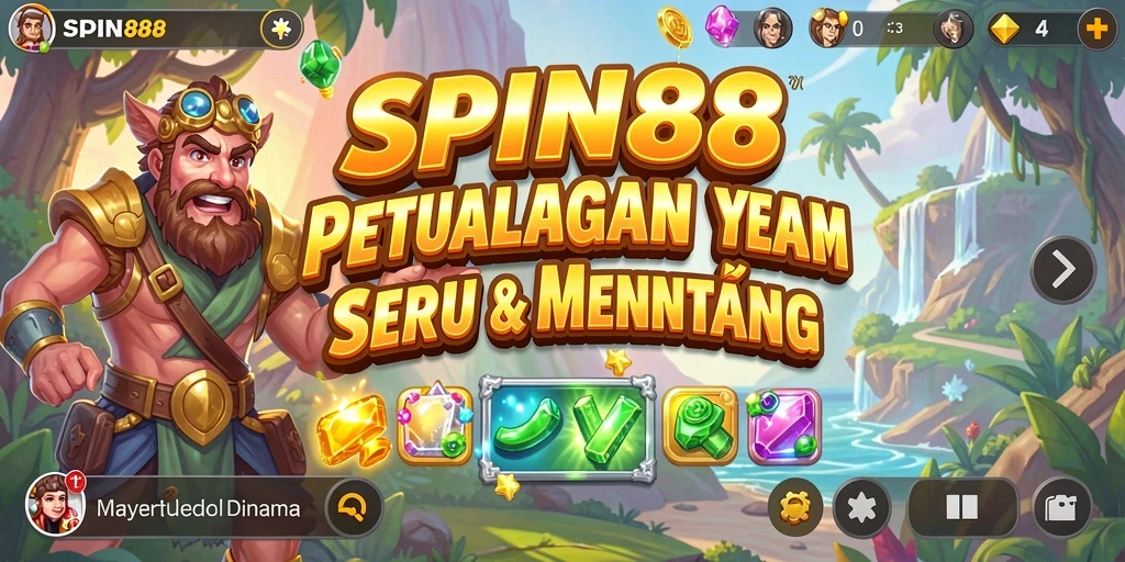 Tampilan gameplay Match-3 yang seru dan berwarna-warni di SPIN88.